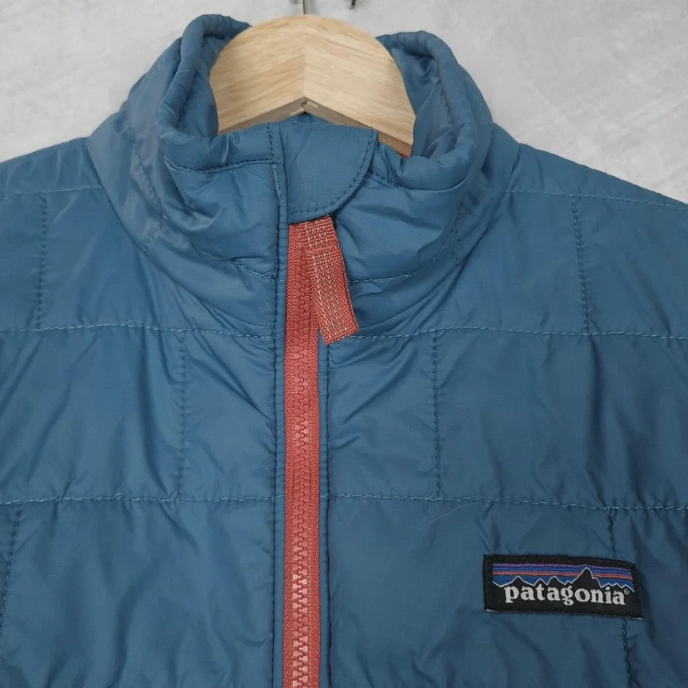 Patagonia Jacket Kids Small 7-8 Blue Nano Puff Brick Quilted PrimaLoft Insulated